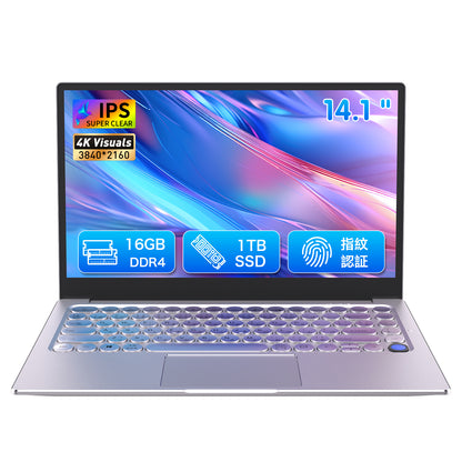 ノートパソコン MS 2019 搭載 4K液晶IPS (3840 x 2160解像度) 14型全金属｜インテル N5095 4コア/4スレッド 16GB/1TB NVMe SSD｜学生＆初心者向け｜軽量ノートPC サクサク動作｜Win 11/USB3.0/BT4.2/Wi-Fi5｜日本語キーボードカバー付き シルバー