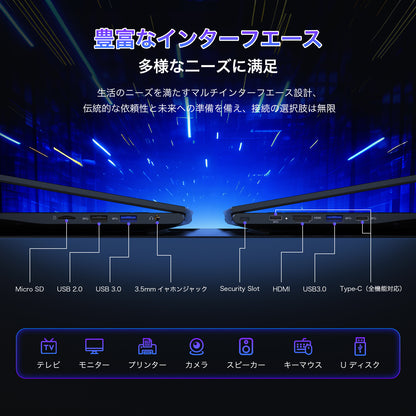 ノートパソコン Ryzen 5 7430U 16.1インチ 6C/12T 最大周波数 4.30GHz デュアルメモリ DDR4 16GB M.2 SSD 1TB【スロット*2 メモリ・SSD追加・交換可能】」 Win11 Pro/指紋認証/HDMI/BT5.3/Wi-Fi6/TYPE-C*2（全機能対応）/USB3.0*2/USB2.0/日本語キーボードカバー付き MS 2019搭載 ノート PC