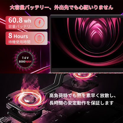 ノートパソコン MS 2019搭載「Twin Lake N150 15.6インチ 4コア/4スレッド 8000mAh大容量バッテリー DDR4 16GB 1TB M.2 SSD 最大周波数3.60GHz 軽量 ノートPC」 Win11 Pro/指紋認証/BT5/Wi-Fi5/USB3.0*2/日本語キーボードカバー付き ノートPC ピンク